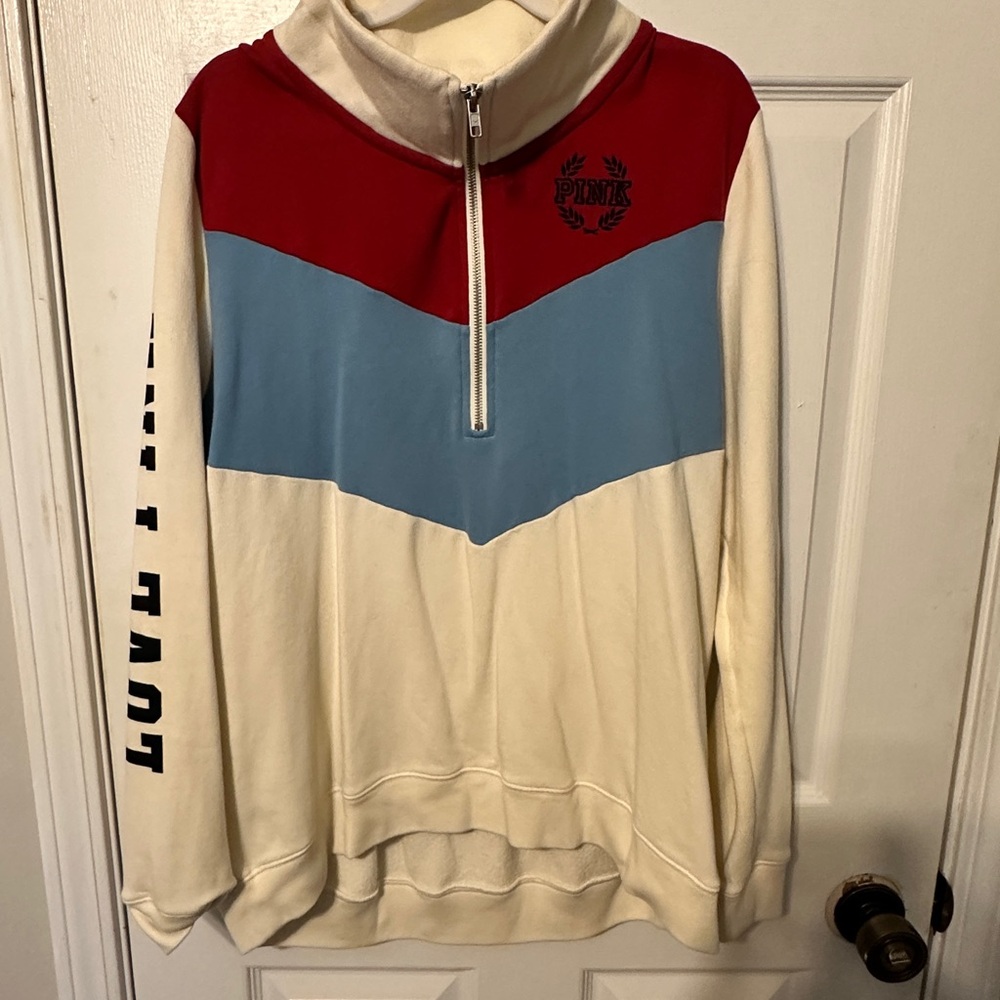 Colorblock Quarter-Zip Pullover